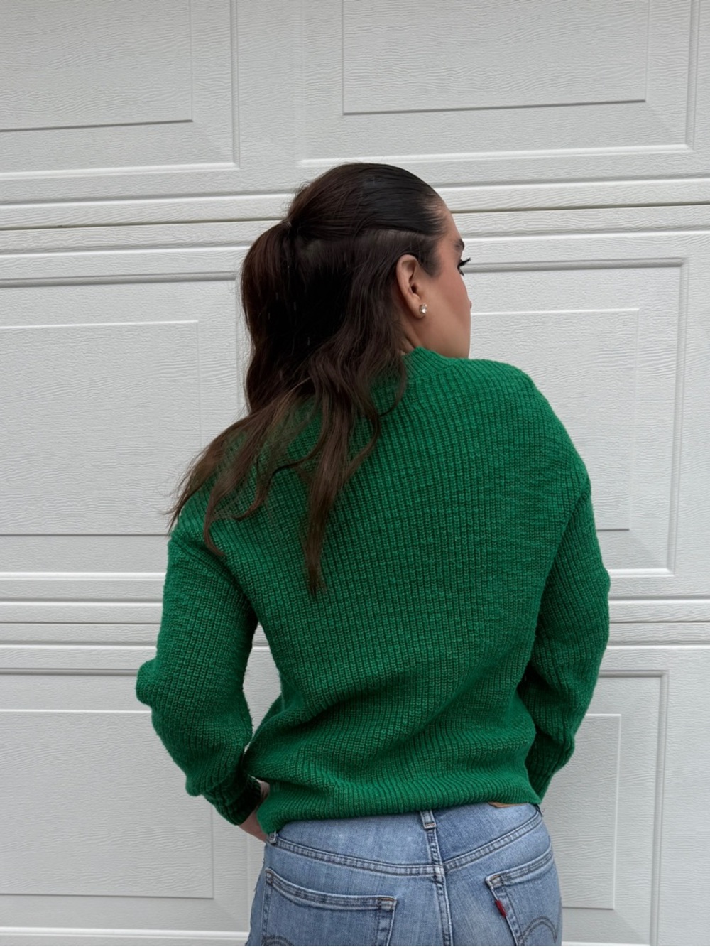 LOFT Green Cozy Button-Front Cardigan - Picture 5 of 9